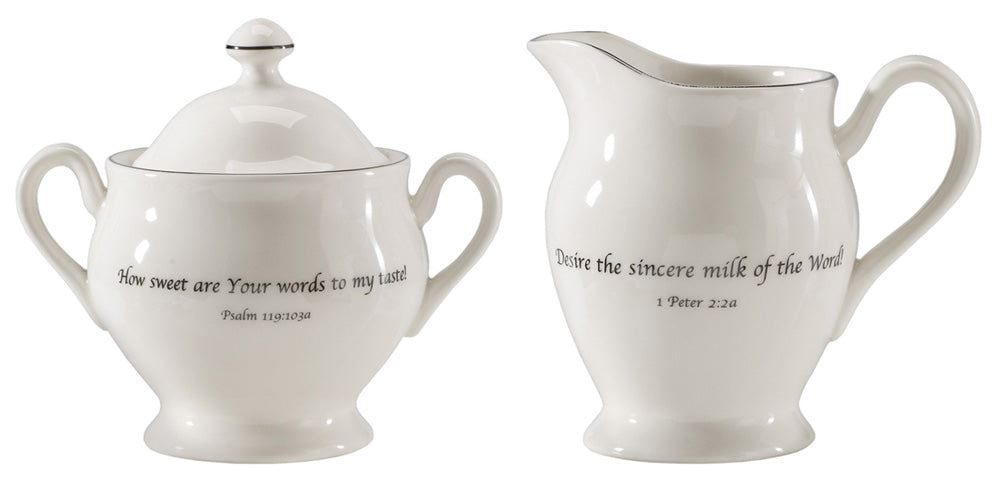 Ivory Sugar Bowl & Cream Pitcher